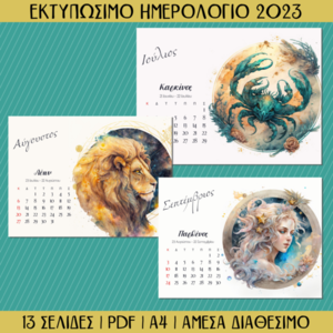 Εκτυπώσιμο Μηνιαίο Ημερολόγιο - Ζώδια #2 - αφίσες, ζώδια - 4
