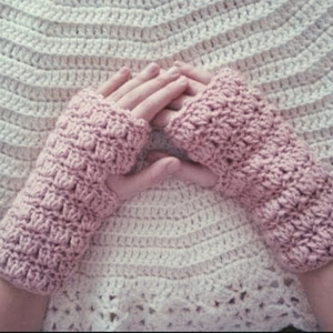 Γάντια με ελεύθερα δάχτυλα/ fingerless gloves - μαλλί, crochet, ακρυλικό - 2