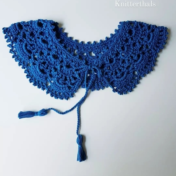 Ρομαντικός γυναικείος γιακάς - βαμβάκι, crochet - 2