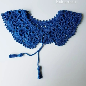 Ρομαντικός γυναικείος γιακάς - βαμβάκι, crochet - 2