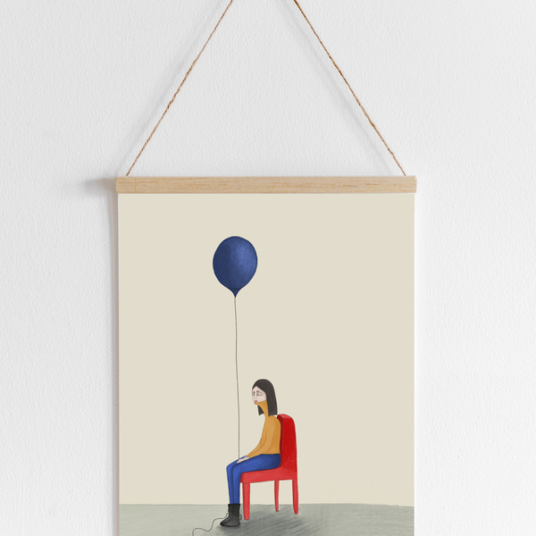 Blue Balloon's Lesson artprint (30x40cm) - αφίσες