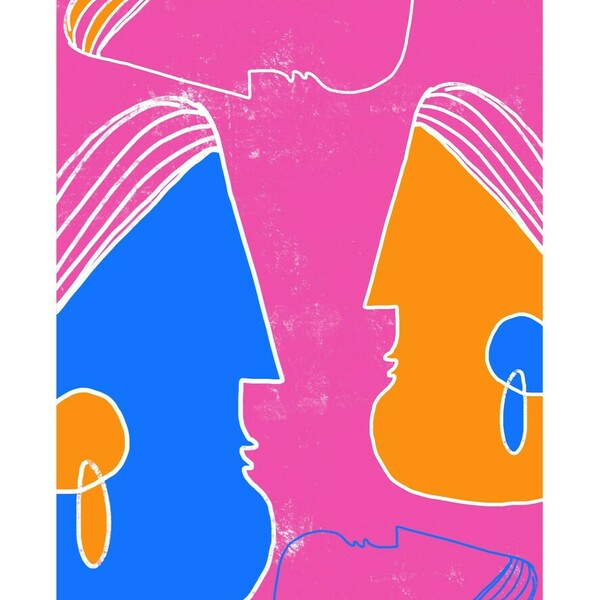Faces abstract art print - εκτύπωση, αφίσες - 2