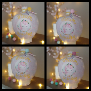Κουμπαράς κεραμικός μονόκερος 17εκ.υψος σιελ_ροζ - κορίτσι, κουμπαράδες, μονόκερος, ιδεά για δώρο, δώρο γεννεθλίων - 3