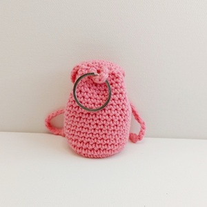 πλεκτό πορτοφόλι pink backpack με κρίκο για τα κλειδιά σας 7h × 5 εκ. - νήμα, πορτοφόλια κερμάτων - 2
