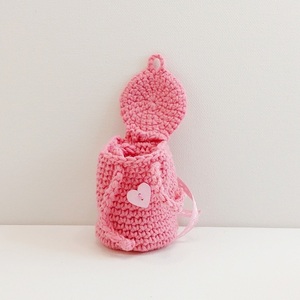 πλεκτό πορτοφόλι pink backpack με κρίκο για τα κλειδιά σας 7h × 5 εκ. - νήμα, πορτοφόλια κερμάτων - 3