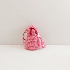 πλεκτό πορτοφόλι pink backpack με κρίκο για τα κλειδιά σας 7h × 5 εκ. - νήμα, πορτοφόλια κερμάτων - 4