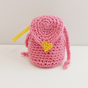 πλεκτό πορτοφόλι ροζ backpack με κρίκο για κλειδιά 7h × 6 εκ. - νήμα, πορτοφόλια κερμάτων