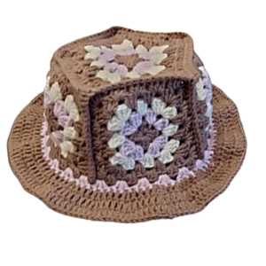 Πλεκτό καπέλο bucket, granny square. Περιμ. κεφαλιού 56εκ. περίπου - ακρυλικό, σκουφάκια - 3