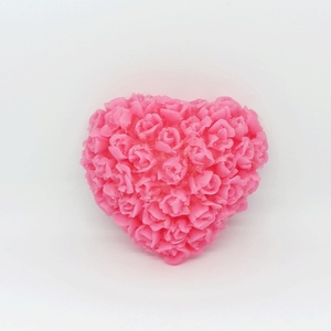 Αρωματικό σαπούνι Καρδιά με μικρά ανάγλυφα τριαντάφυλλα - χαρτί, διακοσμητικά