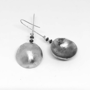 "Selini Earrings " - ασήμι 925, φεγγάρι, μακριά, κρεμαστά, μεγάλα - 2