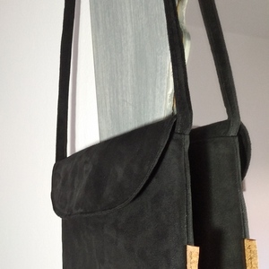 Γυναικεία τσάντα από μαύρο Σουετ. Anifantou - ύφασμα, φάκελοι, ώμου, βραδινές, μικρές - 5