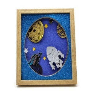 Φωτιζόμενο 3D κάδρο (shadow box) πλανήτες - χαρτί, διακοσμητικά, φωτιζόμενα κάδρα, κορνίζες
