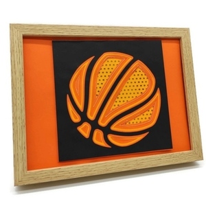 Φωτιζόμενο 3D κάδρο (shadow box) μπάλα μπάσκετ - χαρτί, διακοσμητικά, κορνίζες