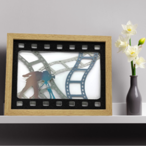 Φωτιζόμενο 3D κάδρο (shadow box) κινηματογράφος - χαρτί, διακοσμητικά, κορνίζες - 2