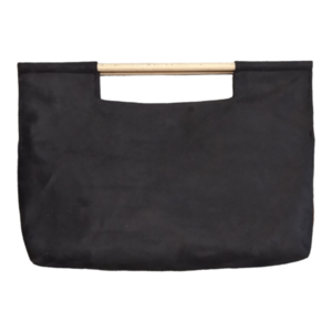 Γυναικεία χειροποίητη τσάντα. Από Σουετ Ύφασμα Μαύρο και ξύλινο χερούλι. Anifantou - μεγάλες, all day, φελλός, χειρός