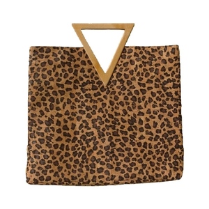 Γυναικεία χειροποίητη τσάντα. Από φελλό Leopard και ξύλινο χερούλι. Anifantou - animal print, μεγάλες, φελλός, χειρός, tote