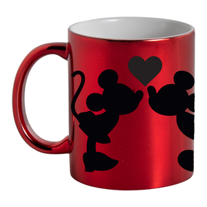 Κούπα κόκκινη καθρέπτης 11oz "Minnie & Mickey" - πορσελάνη, κούπες & φλυτζάνια, αγ. βαλεντίνου