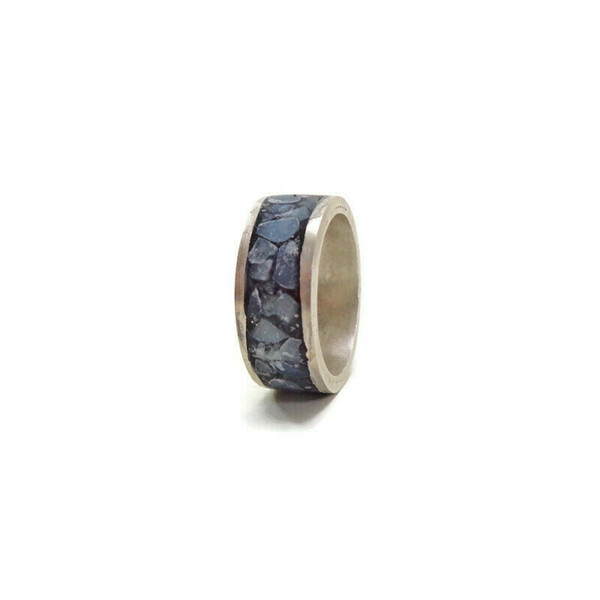 Ασημένιο Δαχτυλίδι Με inlay Αμαζονίτη - ασήμι, ημιπολύτιμες πέτρες, σταθερά, για γάμο, μεγάλα
