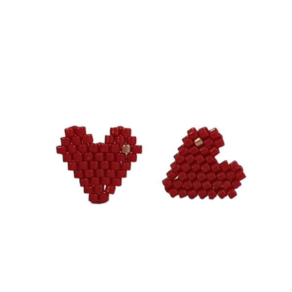 Μικρές καρδιές miyuki - γυαλί, γυναικεία, καρδιά, καρφωτά, αγ. βαλεντίνου - 2