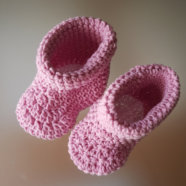 Baby booties/ Βρεφικά μποτάκια- πλεκτά - κορίτσι, crochet, βρεφικά - 3