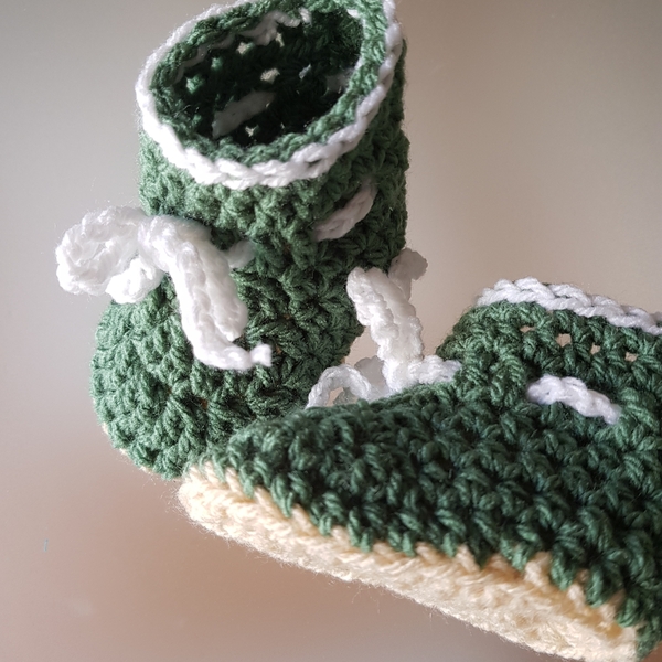 Baby booties/ Πλεκτά μποτάκια βρεφικά - crochet, ακρυλικό - 2