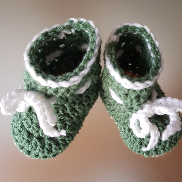 Baby booties/ Πλεκτά μποτάκια βρεφικά - crochet, ακρυλικό - 3