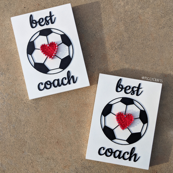 Δώρο για προπονητή ποδοσφαίρου / Κάδρο "best coach" (22x16cm) - πίνακες & κάδρα, καρδιά, ποδόσφαιρο - 3