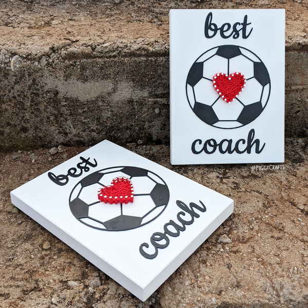 Δώρο για προπονητή ποδοσφαίρου / Κάδρο "best coach" (22x16cm) - πίνακες & κάδρα, καρδιά, ποδόσφαιρο - 5
