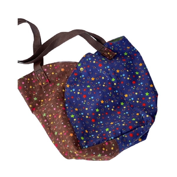 Πολύχρωμη μεγάλη υφασμάτινη τσάντα ώμου σε σχήμα τουλίπας - ύφασμα, ώμου, μεγάλες, πάνινες τσάντες, φθηνές - 2