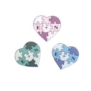 Μπρελόκ καρδιά, με αρχικά ονομάτων - πλαστικό, καρδιά, χαρτί, μπρελόκ - 3