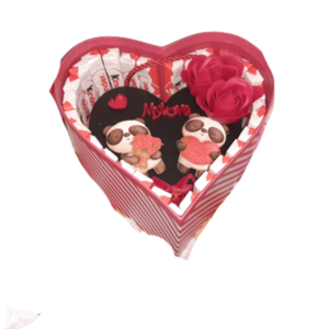 Κουτί δώρου Panda Heart - ξύλο, plexi glass, σετ δώρου