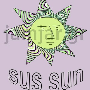 A4 digital poster of Suspicious Sun in 'purple illusion' - αφίσες