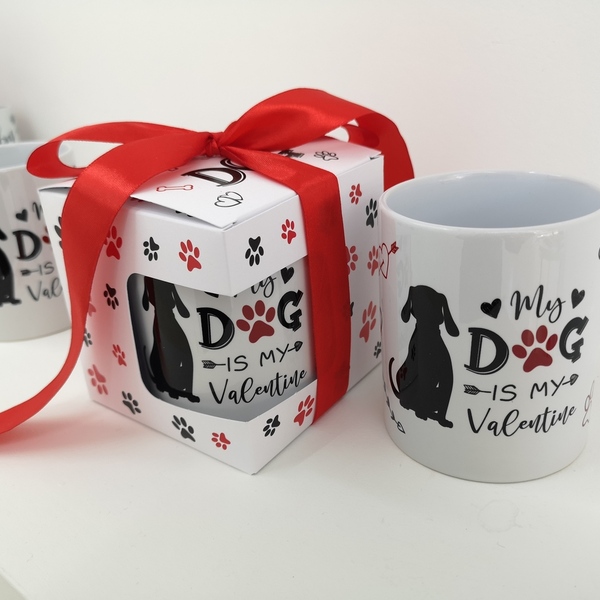 Κούπα "My dog is my valentine" δώρο Αγίου Βαλεντίνου. - χαρτί, ζευγάρια, κούπες & φλυτζάνια, αγ. βαλεντίνου - 2