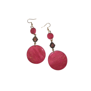 Red Passion earrings - πηλός, μικρά, ατσάλι, κρεμαστά, γάντζος