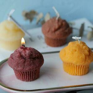 φυτικό κερί σόγιας με σχήμα muffin - αρωματικά κεριά, soy candle - 2