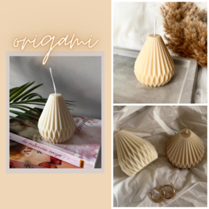 φυτικό κερί σόγιας σε σχήμα origami - αρωματικά κεριά, soy candle
