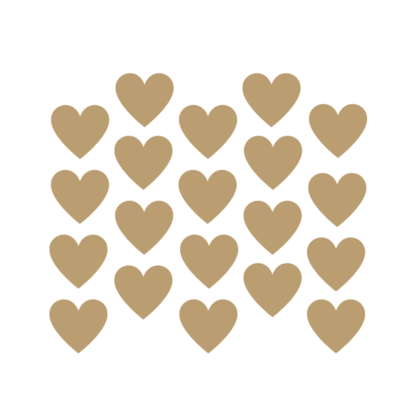Αυτοκόλλητα Τοίχου Χρυσές Καρδιές από βινύλιο Σετ 20 Τεμαχίων 8x8εκ - καρδιά, κορίτσι, διακοσμητικά, αυτοκόλλητα