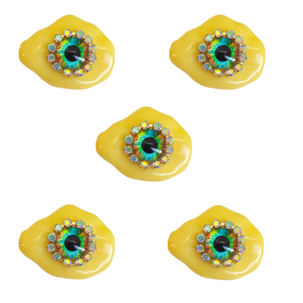 Ακρυλικό μάτι μοτίφ με στρας 5 τεμάχια επιλογή Α - υλικά κοσμημάτων, υλικά κατασκευών - 2