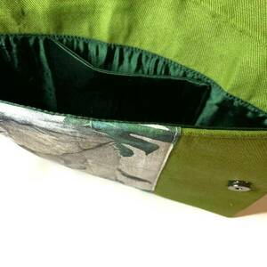 Γυναικεία χειροποίητη πράσινη τσάντα ώμου - ύφασμα, ώμου, all day, χειρός - 3
