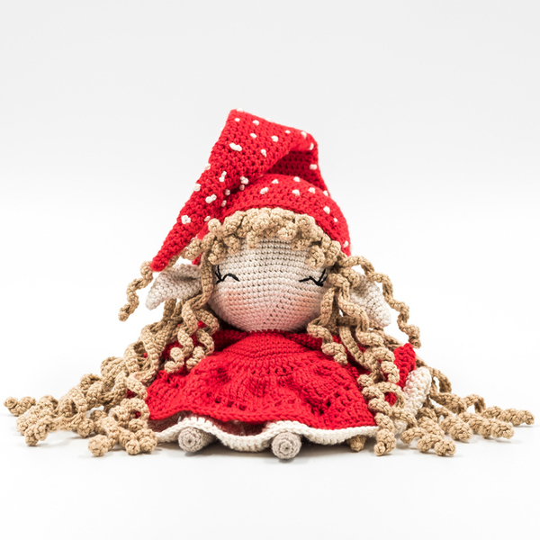 Χειροποίητη πλεκτή κούκλα Ξωτικό των Χριστουγέννων ύψους 25εκ. - crochet, χειροποίητα, amigurumi, δώρα για μωρά, 100% βαμβακερό