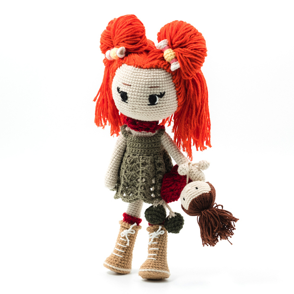 ΟΛΙΒΙΑ χειροποίητη πλεκτή κούκλα amigurumi, ύψους 34 εκ. - κορίτσι, crochet, λούτρινα, amigurumi, δώρα για μωρά