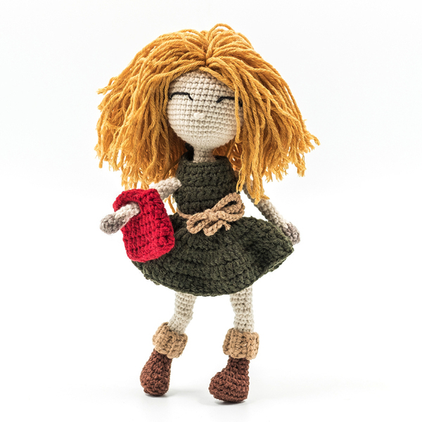 ΡΟΜΙΝΑ χειροποίητη πλεκτή κούκλα amigurumi, ύψους 25 εκ. - crochet, χειροποίητα, λούτρινα, amigurumi, δώρα για μωρά