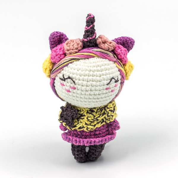 Χειροποίητο πλεκτό κουκλάκι μονόκερος ύψους 13εκ. - crochet, χειροποίητα, μονόκερος, amigurumi, δώρα για μωρά