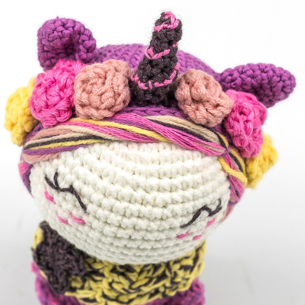 Χειροποίητο πλεκτό κουκλάκι μονόκερος ύψους 13εκ. - crochet, χειροποίητα, μονόκερος, amigurumi, δώρα για μωρά - 2