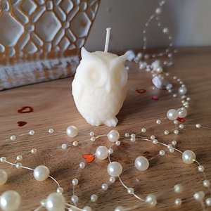 Φυτικό κερί καρύδας σε σχέδιο κουκουβάγια (45γρ) - αρωματικά κεριά, διακοσμητικά, δώρο έκπληξη, 100% φυτικό