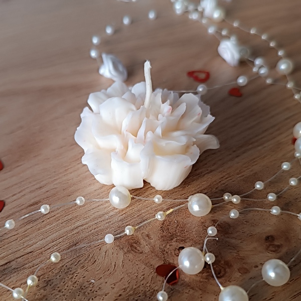 Φυτικό κερί καρύδας σε σχέδιο Flower (32γρ) - αρωματικά κεριά, διακοσμητικά, δώρο έκπληξη, 100% φυτικό