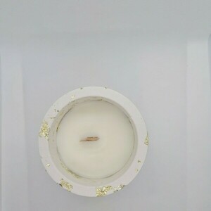Χειροποίητο κερί σε γύψινο βαζάκι , με ξύλινο φυτίλι - αρωματικά κεριά - 3