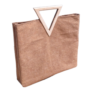 Γυναικεία τσάντα από φελλό με ξύλινο τρίγωνο χερούλι. Anifantou - μεγάλες, all day, φελλός, χειρός, tote