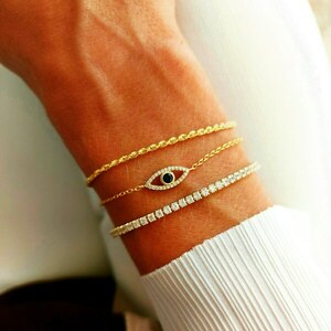 18k gold βραχιόλι " Evile" - ημιπολύτιμες πέτρες, επιχρυσωμένα, ασήμι 925, μάτι, χεριού