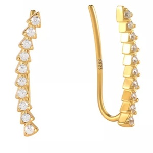 18k gold σκουλαρίκια "Anthos" - ημιπολύτιμες πέτρες, επιχρυσωμένα, ασήμι 925, λουλούδι